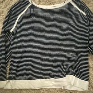 Worn one time. Adorable lightweight sweater. Blue and white stripes.
